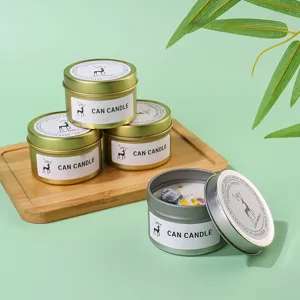 Scented candle tin jar with crystal stones natural soy wax aromatherapy for home decor relaxation gift