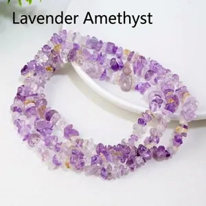 Bracelet en gravier de cristal lavande naturel perles en vrac accessoires DIY irréguliers