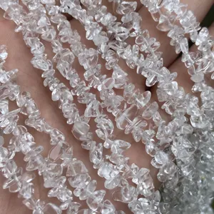 Perles de Gravier en Cristal Naturel Perles Vrac Perforées Irrégulières Semi-Finies Accessoires Fabrication Bijoux Bracelet DIY