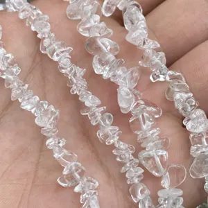 Brins de perles de cristal transparent naturel pour la fabrication de bijoux et bracelets DIY.