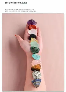 Ensemble de pierres de cristal brutes naturelles, pierres de chakra colorées pour le yoga.