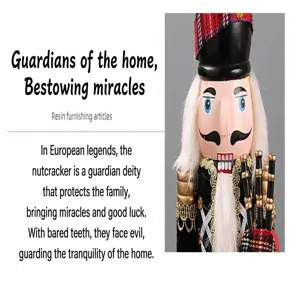Detailed close-up of a wooden nutcracker soldier figurine, perfect for holiday indoor decor.