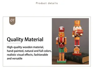 Wooden nutcracker figurine detail, exquisite hand-painted Christmas holiday decor ornament.