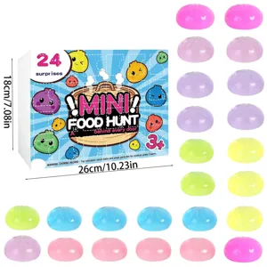 24 Jours Calendrier de l'Avent Mini Food Hunt Jouet Anti-Stress Boîte Cadeau