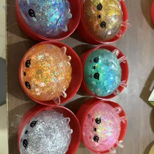 Lindo juguete de descompresión squishy cuernos de reno navideño antiestrés con purpurina
