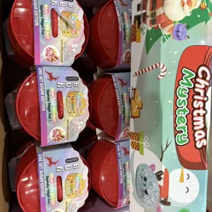 Navidad misterio squishy juguete conjunto divertido descompresión lento rebote caja
