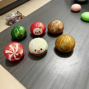 Christmas squishy toys set cute decompression stress relief festive cartoon bun gifts box