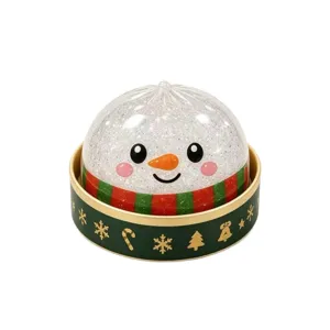 Christmas snowman squishy toy in round gift box cute stress relief bun toy for holiday gifts