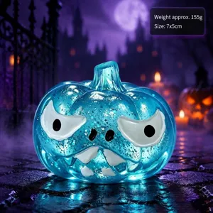 Halloween blaue glitzernde Kürbis Quetschspielzeug Stressabbau Spielzeug 7x5cm 155g