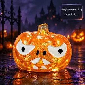 Halloween Kürbis Quetschspielzeug durchsichtig Glitzer Antistress Spielzeug 7x5cm