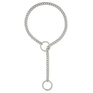 Collier Cœur Lariat en Acier Inoxydable Chaîne Coulissante Style Rock Cadeau Bijoux Femme