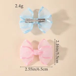 Süße doppelschichtige Organza Schleife Haarklammer für süße kinder haaraccessoires