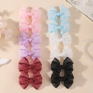 Doppel-Lagen Organza Schleifen Haarspangen in süßen Farben, zarter Prinzessin Haarschmuck.