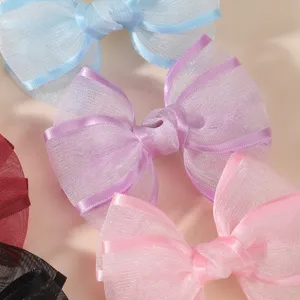 Doppelschicht Organza Haarschleife Kinder Haarspange süße Prinzessin Haarschmuck bunt