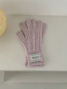 Guanti invernali da donna in maglia a trecce, morbidi e caldi accessori per la stagione.
