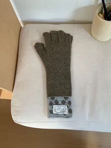 Gants longs en tricot pour femmes d'hiver chauds décontractés à pois gants à doigts séparés