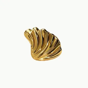 Anello conchiglia oro acciaio inossidabile gioielli da spiaggia moda minimalista anello statement