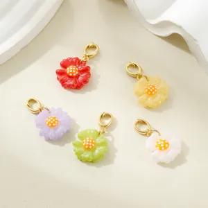 Macaron color mini small daisy jewelry DIY accessories pendant flower keychain bag charm