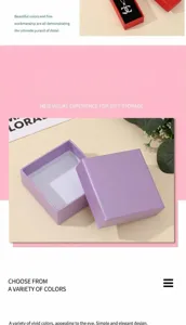 Purple lid and base gift box for jewelry packaging storage elegant presentation box 1pc