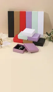 Versatile multi-color cardboard jewelry gift boxes set for rings, necklaces, and bracelets.