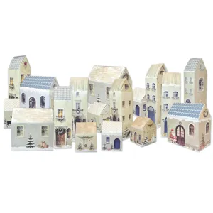 Nordic Christmas paper village advent calendar gift boxes 24pcs cute holiday candy houses