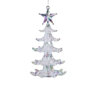 Addobbo appendibile per albero di Natale in acrilico iridescente con stella decorativa.