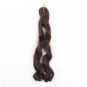 Synthetisch lang golvend haarstuk, donkerbruine krullende haarextensie voor vrouwen.