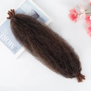 Capelli crochet Spring Afro Twist sintetici, extension ricce lunghe marrone scuro soffici.