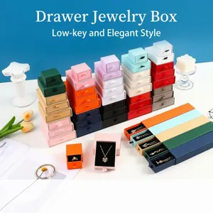 Cardboard Drawer Jewelry Gift Box Minimalist Ring Necklace Earring Storage Packaging Box