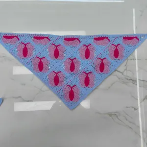 Handcrafted style crochet knit triangle scarf hair band fashionable woolen headwear accessory