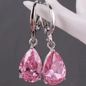 Koreanischer Stil Elegante Tropfen Zirkonia Legierung Hängeohrringe Für Damen Mode Schmuck Tägliche Party Jubiläum Geschenk
