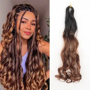 Lang Krullend Haar Extensions Synthetische Vezel Franse Krul Golf Romeinse Krul Paardenstaart Pruik Voor Vrouwen