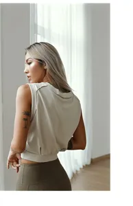 Zomer casual losse effen mouwloze sport tanktop fitness yoga sporthemd voor dames