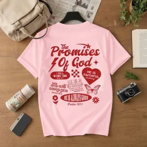 Camiseta Casual de Algodón para Mujer Manga Corta Corte Holgado Cuello Redondo Estampado