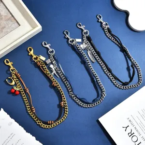 Multi-style fashion bag chains with cherry and metal charms, perfect decorative handbag accessories.