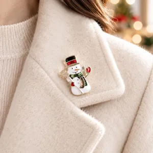 Weihnachten Schneemann Emaille Brosche Legierung Mode Niedlich Kragen Nadel Schmuck Geschenke