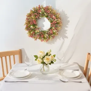 Artificial eucalyptus flower wreath wall hanging decor for home wedding party 45cm