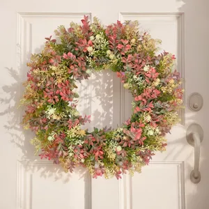 Artificial eucalyptus wreath fake flower door hanging wall decoration for home party decor
