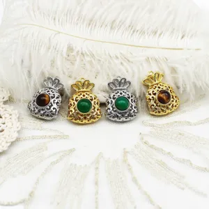Metal hollow lucky bag pendant DIY jewelry accessory, stylish charm for necklace crafting.