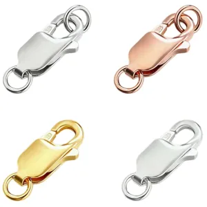 Moschettone in argento sterling 925 anello a molla connettore per gioielli bracciale DIY.