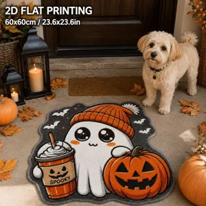 Halloween cute ghost doormat imitation cashmere carpet funny pumpkin porch entrance mat