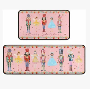 Weihnachten Nussknacker Küche Bodenmatte Set 2Stk Aquarell Ballett Tänzer Teppich