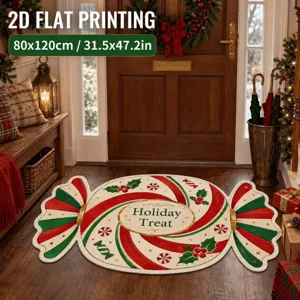 Christmas candy shaped door mat holiday treat non-slip floor rug for indoor home decor