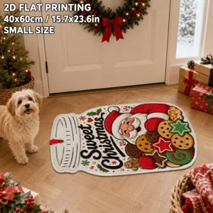 Christmas doormat mason jar shaped anti-slip holiday rug 40x60cm festive home floor decor