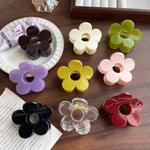 Zoete Bloem Haarklem PC Materiaal Middelgrote Haarklem Voor Vrouwen Meisjes Elegante Haaraccessoires Dagelijks Feest Cadeau