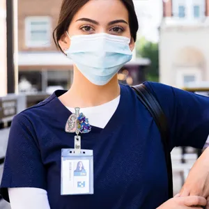 Ανακυκλούμενη θήκη σήματος νοσοκόμας από ακρυλικό με σχέδιο πνεύμονα για ιατρικό προσωπικό