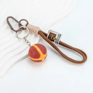 Basketball Keychain Splicing Color Sports Style ABS Resin Bag Pendant Ornament For Men Women Car Key Ring Accessory Gift