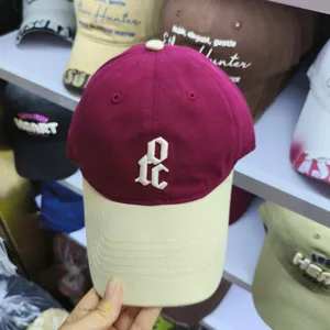 Farbe block bestickte Baseballkappe für Damen und Herren, stilvoller Sonnenhut.