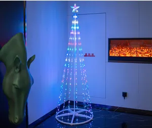 RGB Remote Control Color-Changing LED Cone Tree Light Holiday Party Scene Decoration Prop
