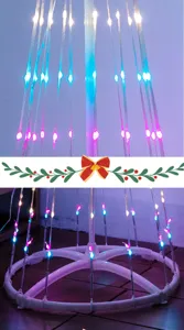 RGB color-changing LED cone tree light detail, perfect for holiday party decoration and room ambiance.